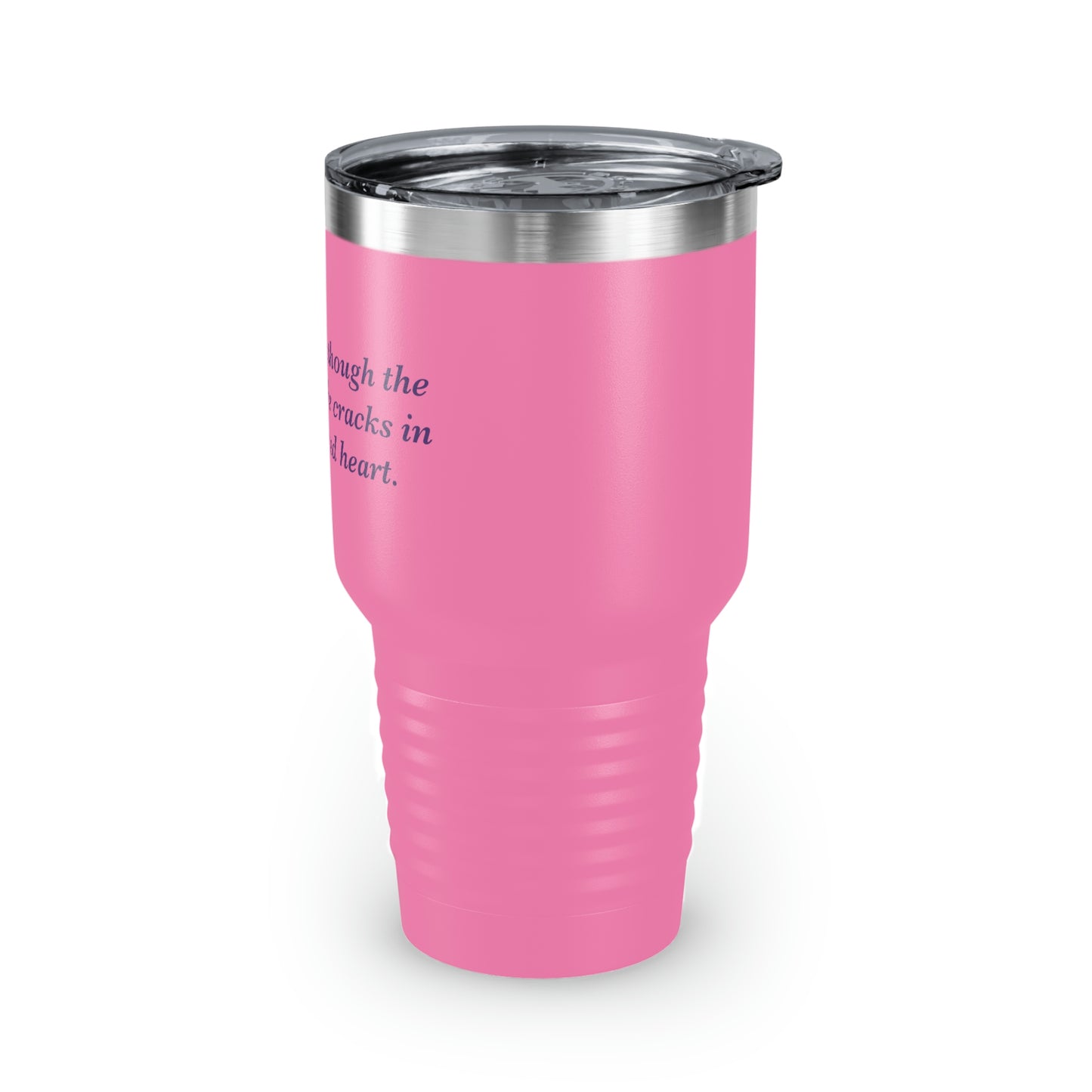 She Reads To Fill Her Shattered Heart Ringneck Tumbler, 30oz