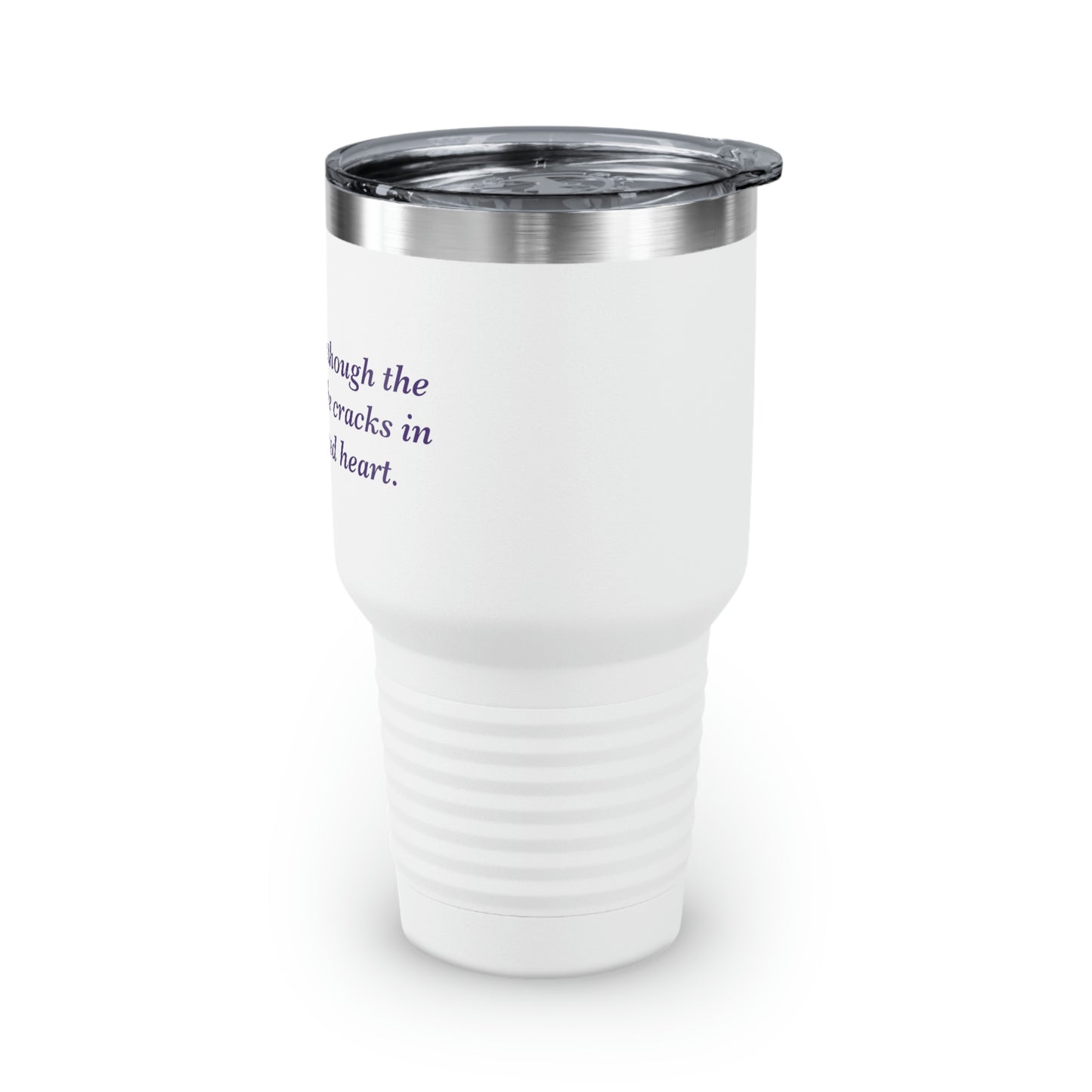 She Reads To Fill Her Shattered Heart Ringneck Tumbler, 30oz